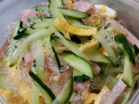 【超時短】プチプチ海草麺の春雨サラダ風